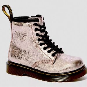 Dr Martens pink metallic crinkle foil little kids size 12
